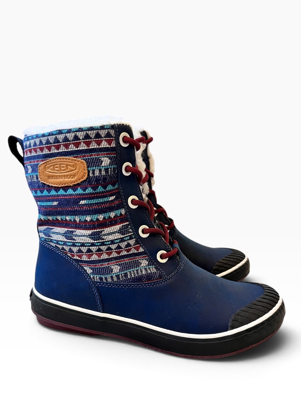 Keen Elsa Dress Blues Sherpa Lined Waterproof Winter Boots